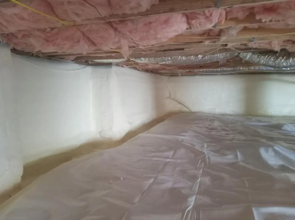 Crawl space encapsulation with closed-cell spray foam for Spray Foam Roofing in St. Anthony